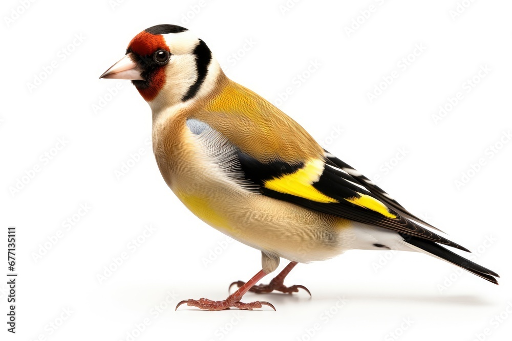 Goldfinch bird isolated on white background Goldfinch bird isolated on white background