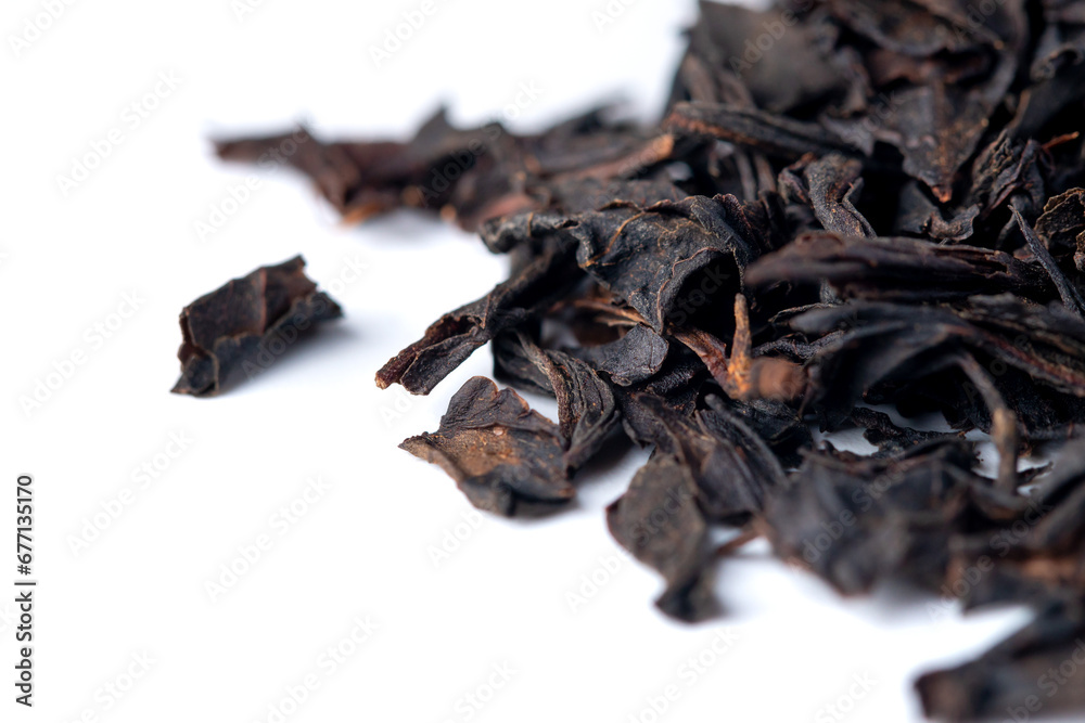Heap of black tea isolated on white background Heap of black tea isolated on white background