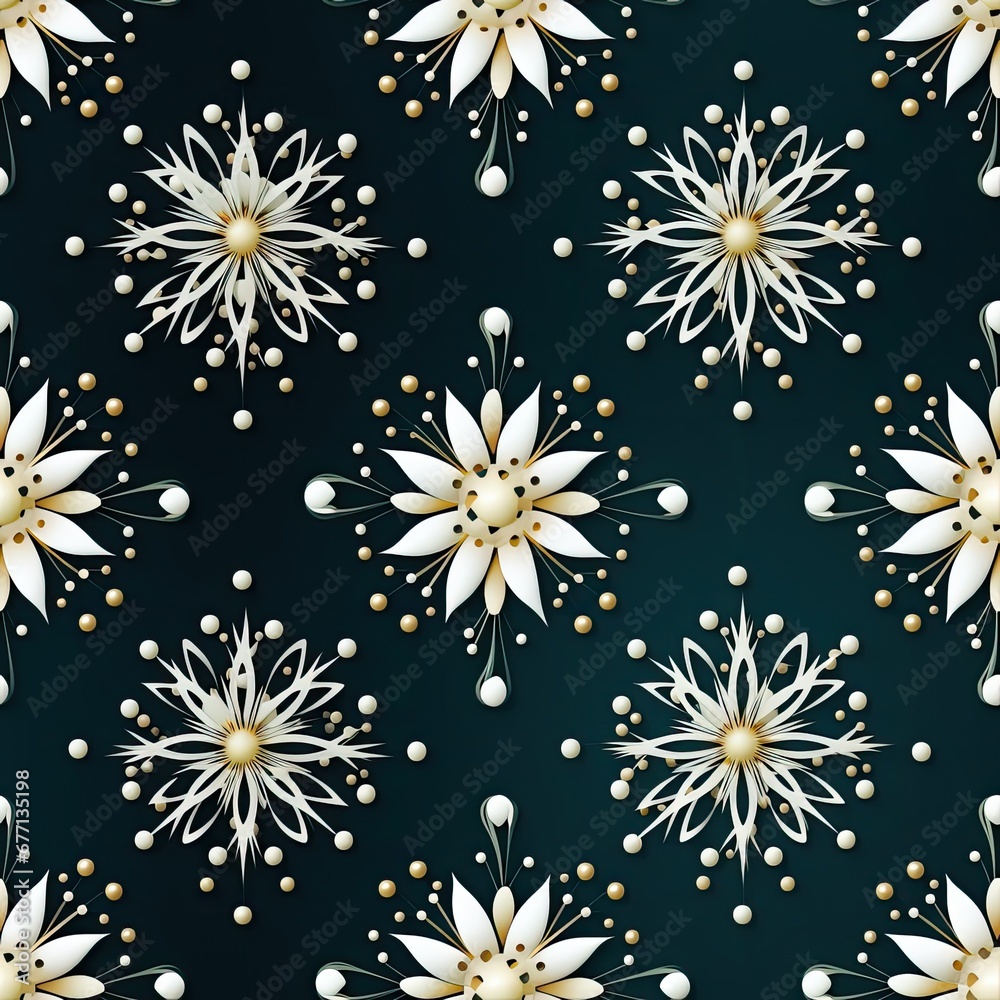 Vamberk Bobbin Lace Snowflakes Seamless Pattern Design. Vamberk Bobbin Lace Snowflakes Seamless Pattern Design.