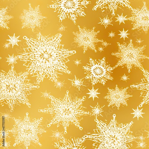 Vamberk Bobbin Lace Snowflakes Seamless Pattern Design.