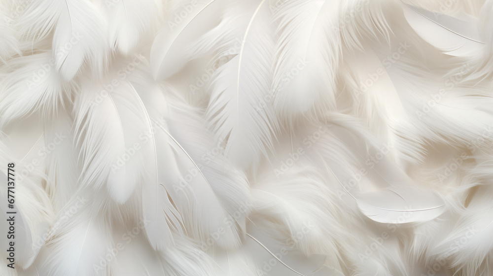 Background crafted from a delicate texture of white feathers, creating a soft and ethereal ambiance. Ai generated Background crafted from a delicate texture of white feathers, creating a soft and ethereal ambiance. Ai generated
