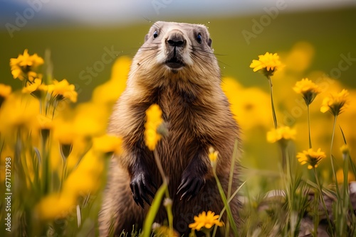 A marmot with fluffy fur 