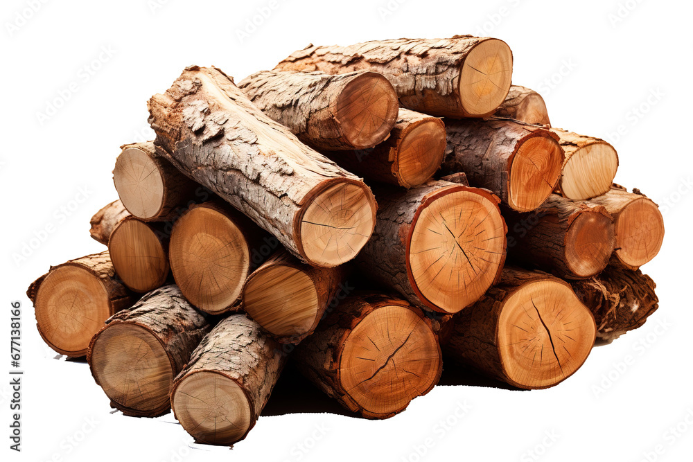 Wood firewood pack for heating in the cold season in winter. Isolated object transparent background. Wood firewood pack for heating in the cold season in winter. Isolated object transparent background.