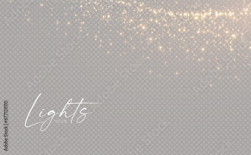 Gold sparkle soft light effect. Elegant glitter.