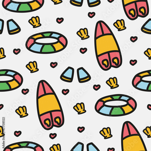 surfboard pattern design for decoration, background, wallpaper, print and more