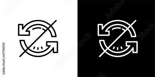 No synchronize icon. Black icon. Black logo. Business icon. Set of black icons.