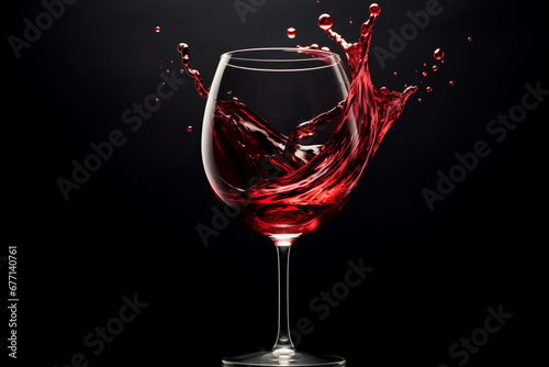 red wine pouring into glass