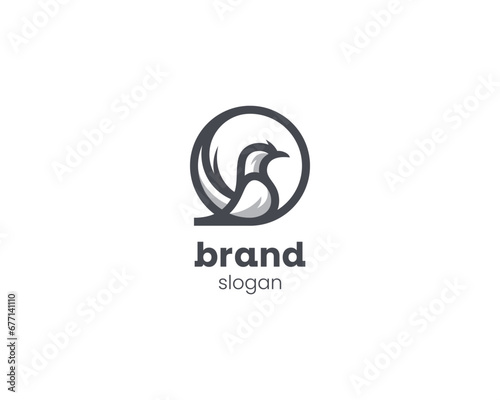 Creative line minimalist bird logo