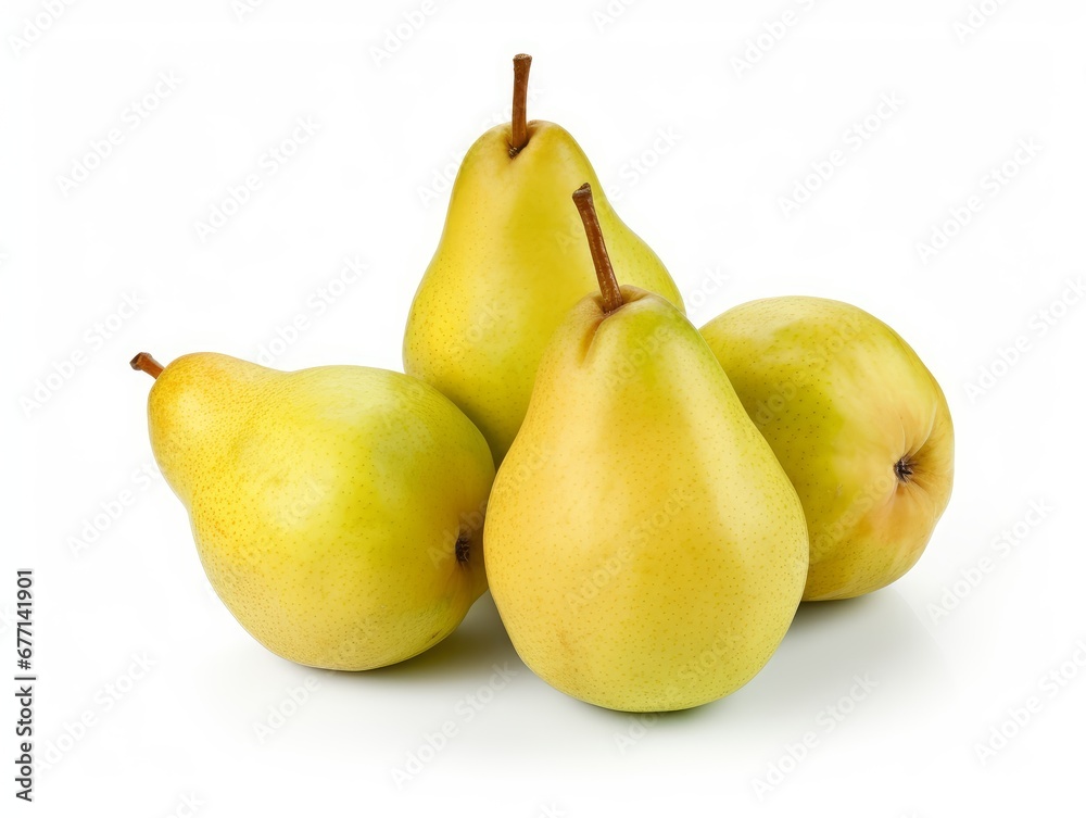A bunch of Pear fruits isolated on a white background A bunch of Pear fruits isolated on a white background