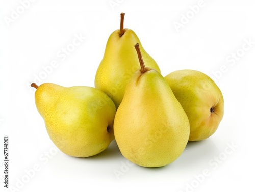 A bunch of Pear fruits isolated on a white background