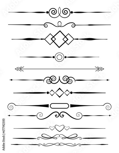 Calligraphic ornamental element set photo