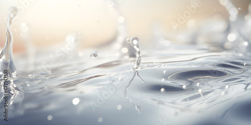 Front view of drop in water with copy space,Fluid Elegance: Frontal Perspective of a Droplet in Water with Abundant Room for Copy 