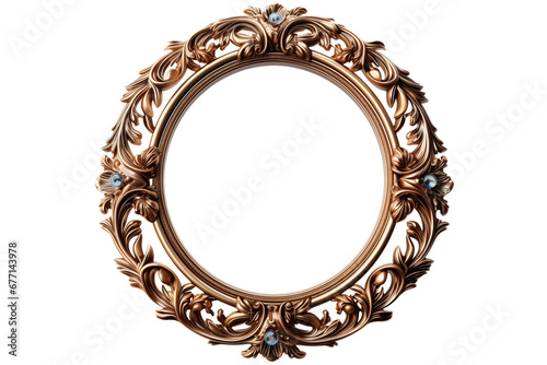 antique gold frame isolated on transparent background