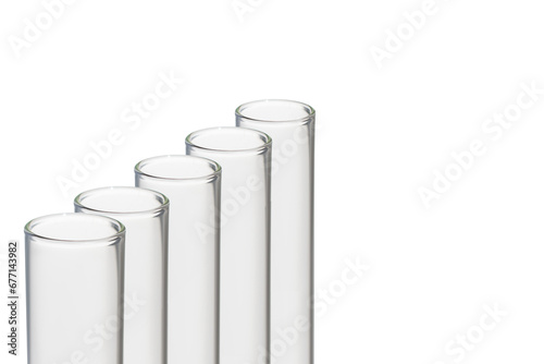 Medical test tubes close-up. on isolated transparent background