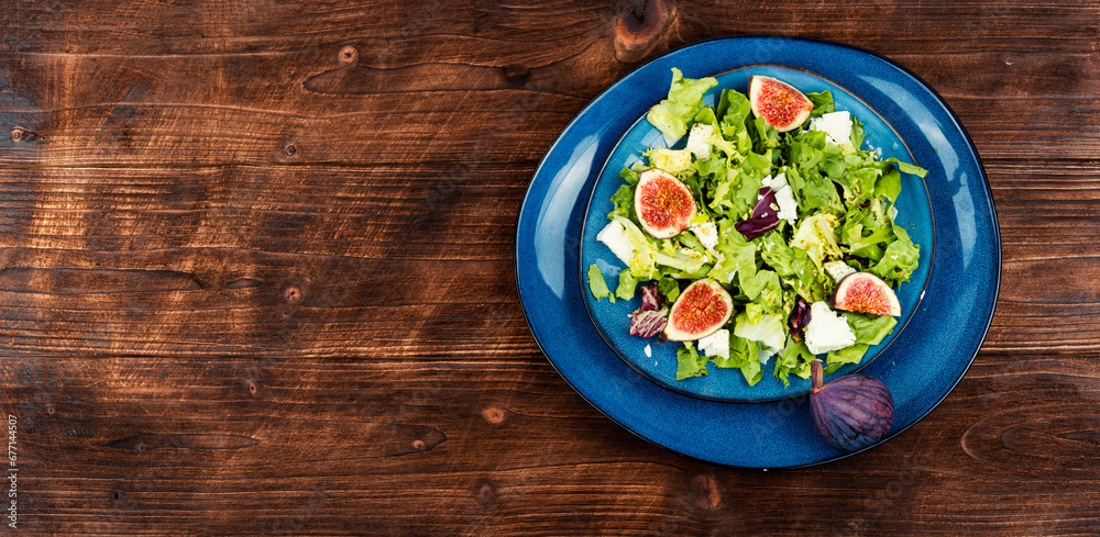 Salad with juicy figs, herbs and cheese. Salad with juicy figs, herbs and cheese.