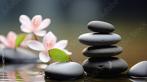 pyramid or tower of stones on the river bank  zen  harmony  chedo  water  rocks  lake  spa  relaxation  nature  tranquility  beauty  balance  landscape  minerals  shape  structure  religious  flower