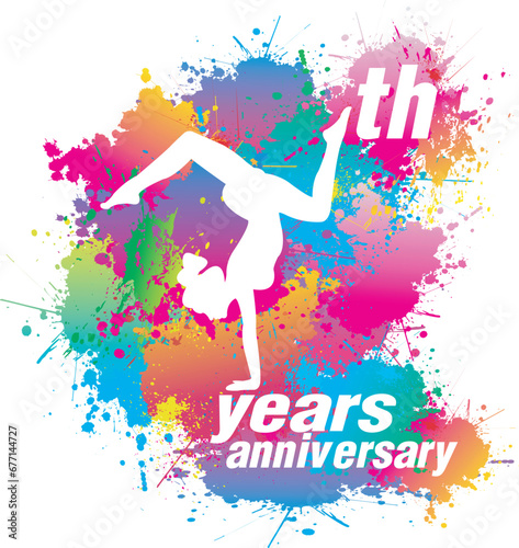 Logo design for yoga years anniversary. Vector illustration.