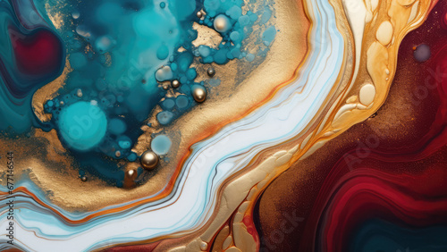 Vibrantly painted brushstrokes create a luxury colorful abstract swirl design