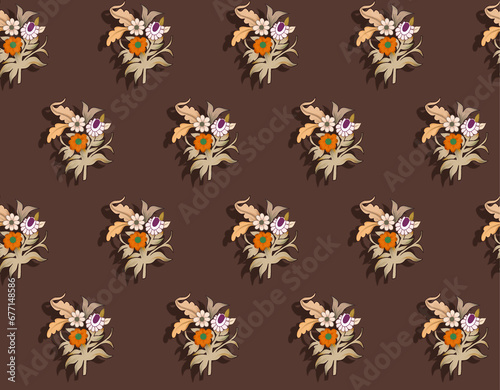 beautiful brown seamless pattern illustration all over repeat design for digital and textile 