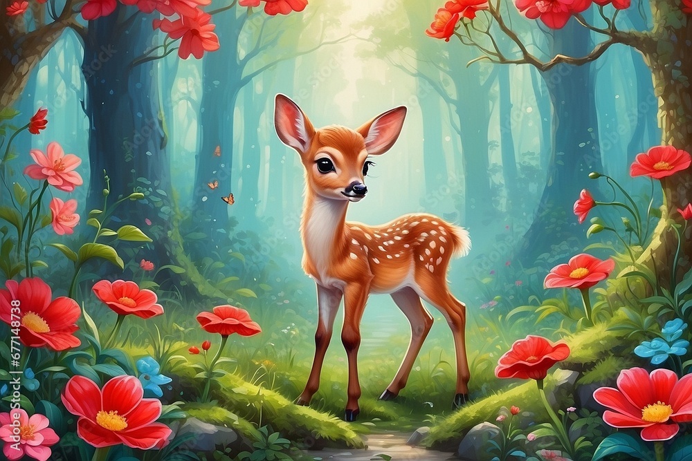 baby deer in a beautiful forest baby deer in a beautiful forest