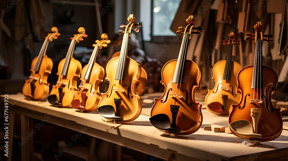 Violin getting repaired on a repair table,Violin Maker's Table, Precision Violin Repair