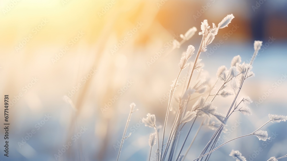 Close-up, hazy background image of hoarfrost outside Close-up, hazy background image of hoarfrost outside