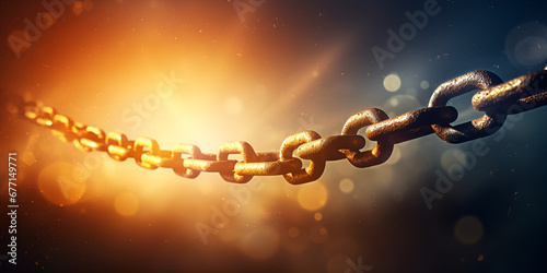 Chain freedom and separation concept,Unbinding the Chains: Exploring Concepts of Freedom and Separation
 photo