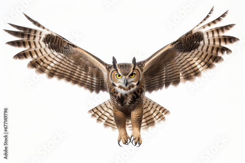 eagle owl isolated on white