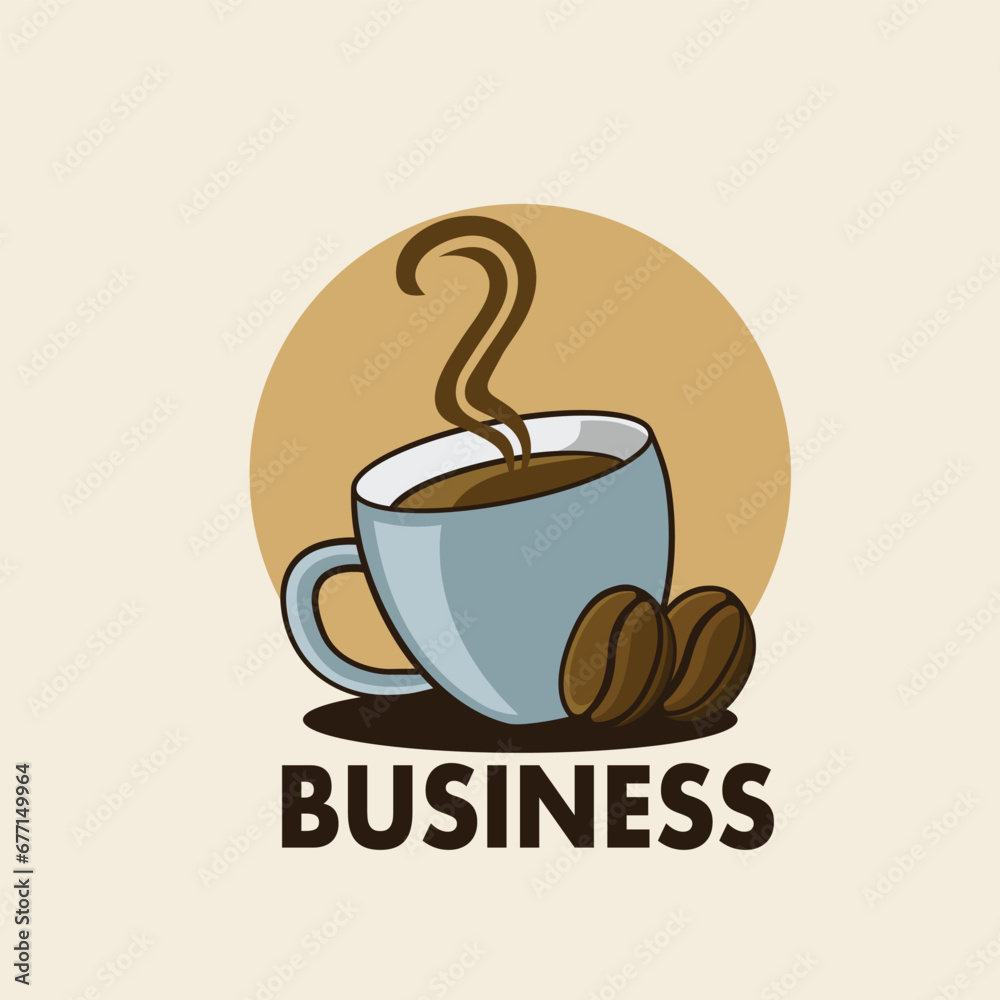 Obraz premium Coffee logo vector illustration design template