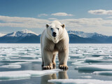 polar bear on an ice floe. Generative Ai