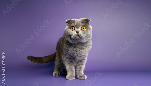 Full length portrait of a gray cat