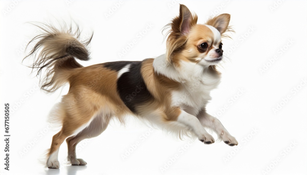 Chihuahua dog Full length profile portrait on an isolated background