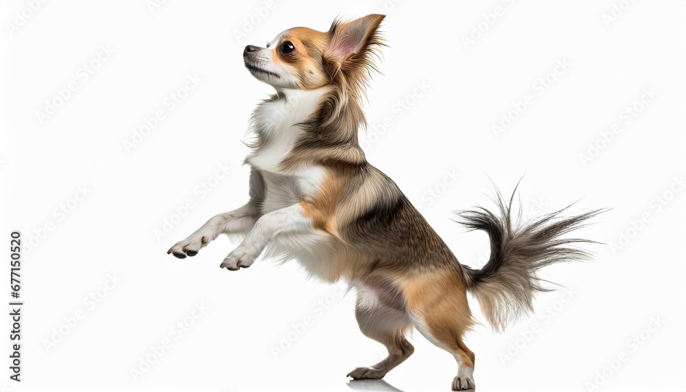 Chihuahua dog Full length profile portrait on an isolated background - obrazy, fototapety, plakaty 