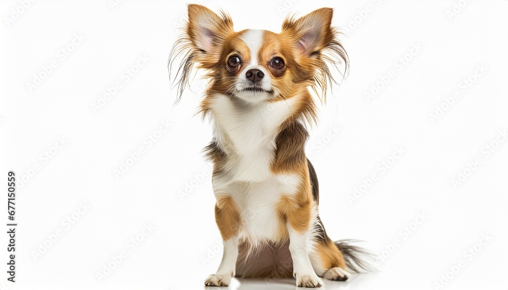 Chihuahua dog Full length profile portrait on an isolated background