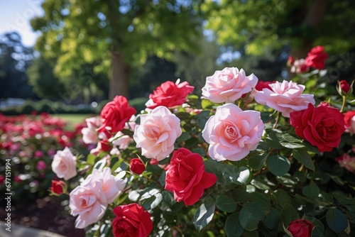 Beautiful display of a Rose garden