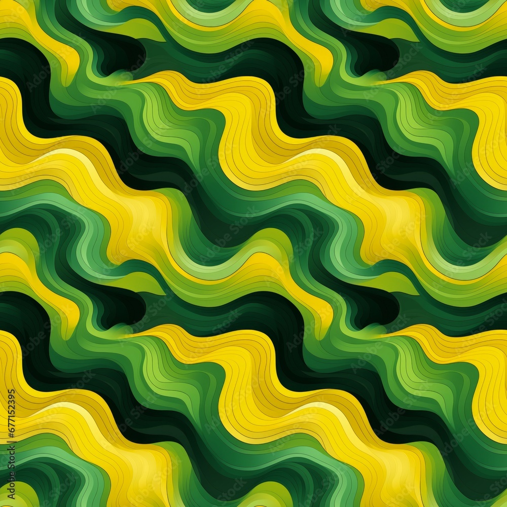 Seamless pattern of Yellow and green abstract waves Seamless pattern of Yellow and green abstract waves