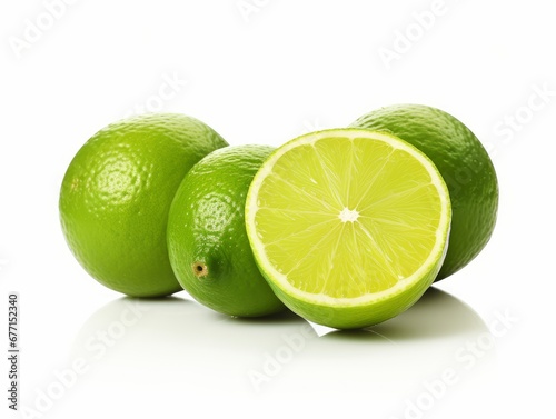Bunch of limes isolated on A white background