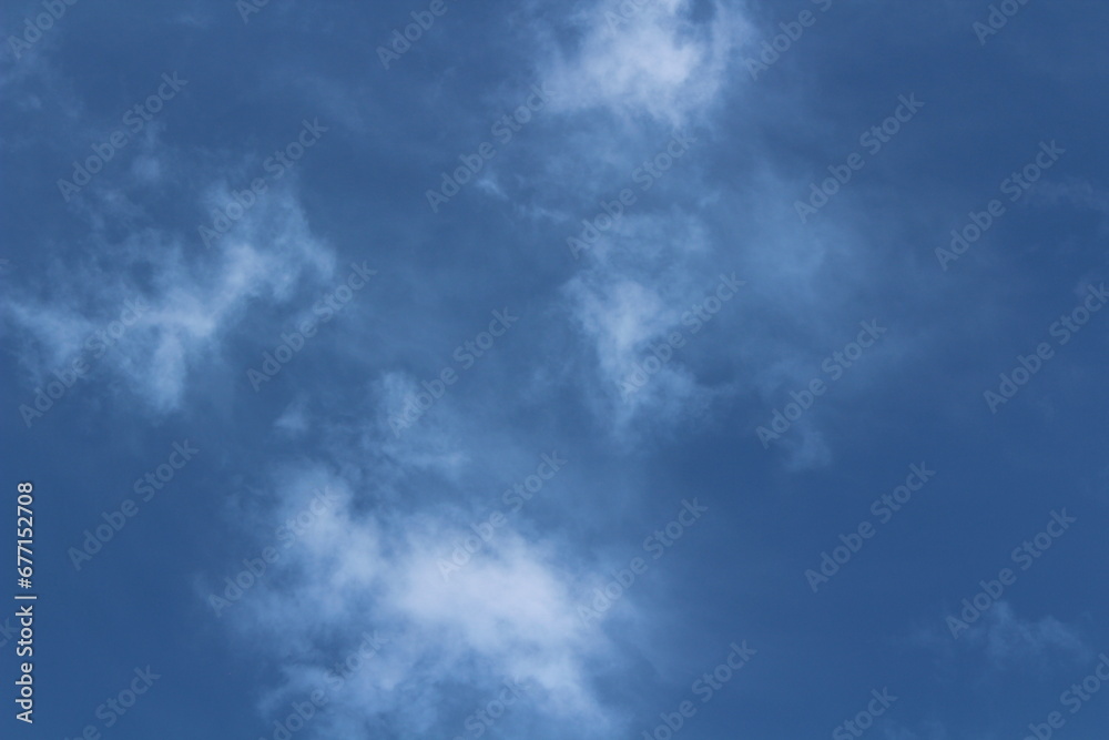 blue sky background with blurred light white clouds