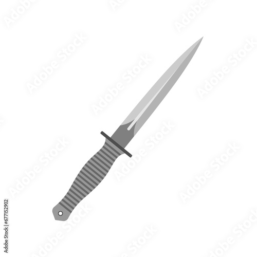 dagger flat design vector illustration isolated on white background. Knife flat sign design