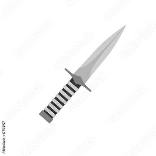 dagger flat design vector illustration isolated on white background. Knife flat sign design