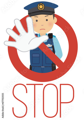 注意喚起をする警察官パート2