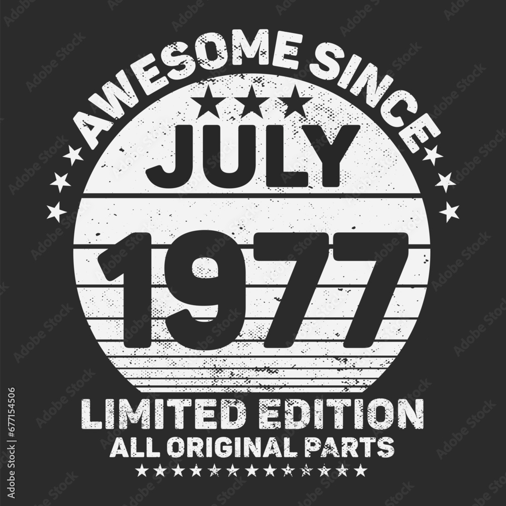 Awesome Since 1977. Vintage Retro Birthday Vector, Birthday gifts for women or men, Vintage birthday shirts for wives or husbands, anniversary T-shirts for sisters or brother