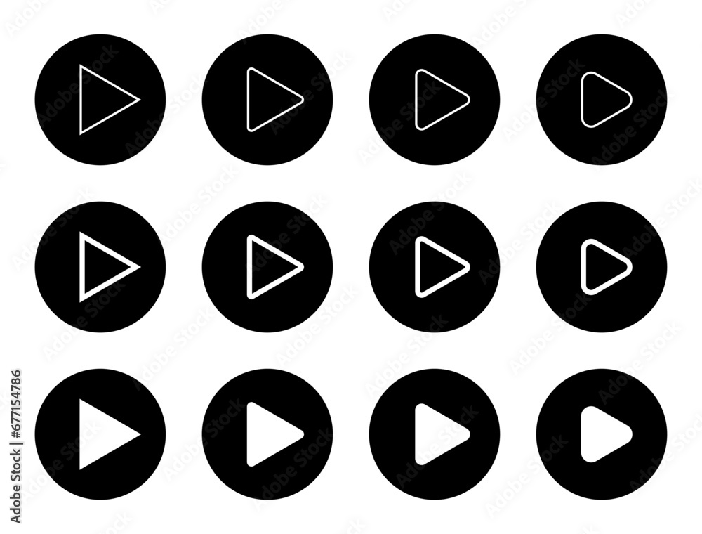 Play button vector in flat style. Streaming video app Play button vector in flat style. Streaming video app
