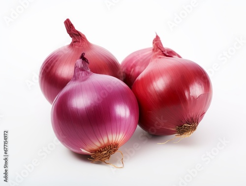 A bunch of red onions isolated on A white background