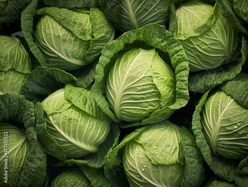 Top view of fresh cabbages