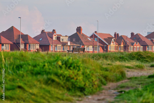 houses in the village next to the  sea photo