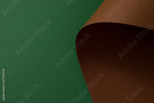 Green and brown abstract curved background