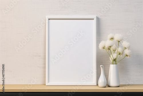 White mockup frame example, generative ai  