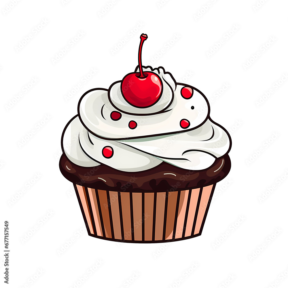 A Flat cupcake with a cherry inside A Flat cupcake with a cherry inside