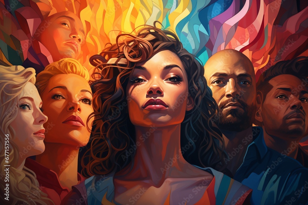 Fototapeta premium Diversity Illustration Created with Generative AI